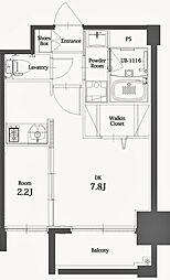 エンクレスト博多THETIME 1DKの間取図画像