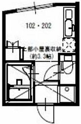 プライムテラス立川羽衣町 1階ワンルームの間取り
