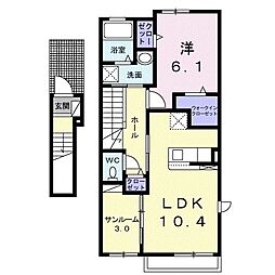 アバンツァート 1LDKの間取図画像