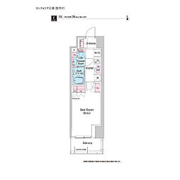 COMFORIA江坂 1Kの間取図画像