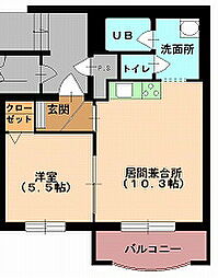 プレーリークレストA 1LDKの間取図画像