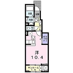 クラール泉池A ワンルームの間取図画像