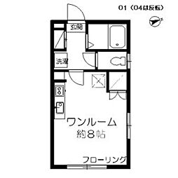 ビレッジ清水沼 2階ワンルームの間取り