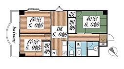 ハニーハイツ田間 3DKの間取図画像
