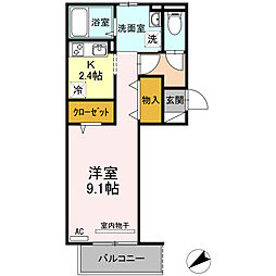エルカーサ門司駅前 1Kの間取図画像