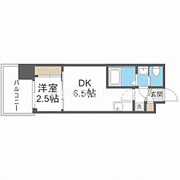 セレニテ中崎町リアン 1DKの間取図画像