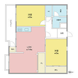 シャンポール9 2LDKの間取図画像