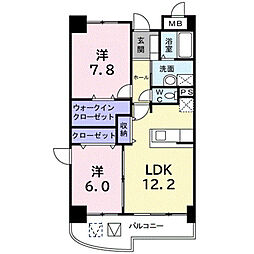 ヒルフィールドグレイス館 2LDKの間取図画像