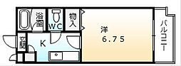 ラ・ルミエール 1Kの間取図画像
