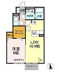 レグレス2 1LDKの間取図画像