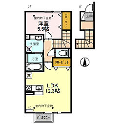 グランドゥネ 1LDKの間取図画像