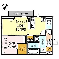 D-Residence兼六元町2 1LDKの間取図画像