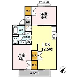 アプトSB 2LDKの間取図画像