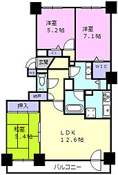 グランドール大東 3LDKの間取図画像