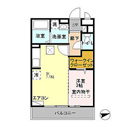 アエル大宮三橋 1DKの間取図画像