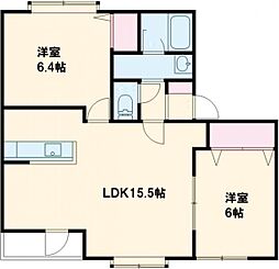 カーサ・ピーノ 2LDKの間取図画像