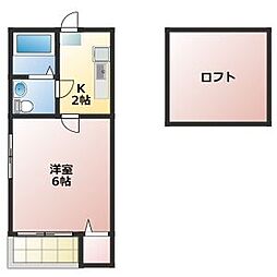 コーポLSR 1Kの間取図画像