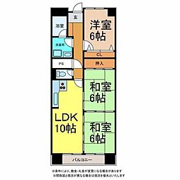 ベルトピア新居浜3 3LDKの間取図画像