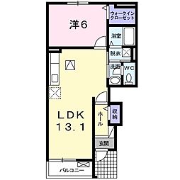 グレイス　ベルII 1階1LDKの間取り