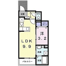 クレストール2 1LDKの間取図画像