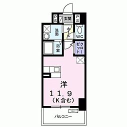 プラチナコート2 ワンルームの間取図画像