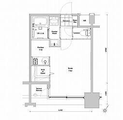 エンクレストベイ天神東3 1Kの間取図画像
