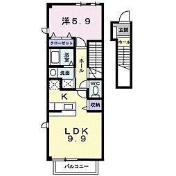 サンリットアヴェニュー 1LDKの間取図画像