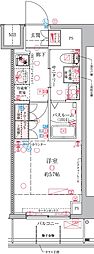 CREVISTA横浜関内 1Kの間取図画像