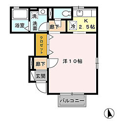 フロンテーラ 1Kの間取図画像