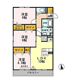 セジュールサンセール 3LDKの間取図画像