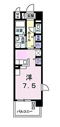 ベクエムハウゼ ワンルームの間取図画像