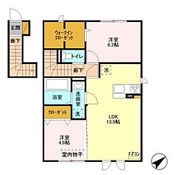 フィオーレ1 2LDKの間取図画像