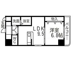ホワイトライト 1階1LDKの間取り