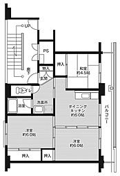 ビレッジハウス小諸1号棟 3DKの間取図画像