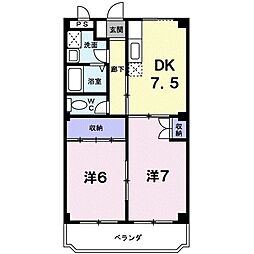 マリッチ柴田 2DKの間取図画像