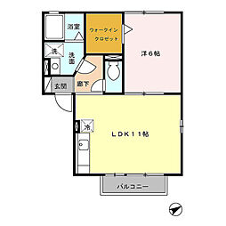 ロイヤルコーポ弓削 1LDKの間取図画像