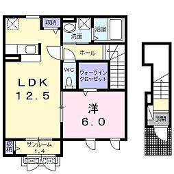 エスペランサ豊町 1LDKの間取図画像
