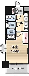 LUXEなかもず 1Kの間取図画像