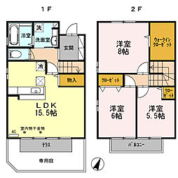 シャルム　II 1階3LDKの間取り