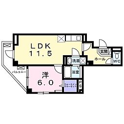 ラフィネカワニシイケダ 1LDKの間取図画像