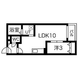 Warren hoshizakiIII 1階1LDKの間取り