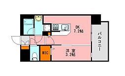 LANDICPREMIUMHAKATA 1DKの間取図画像