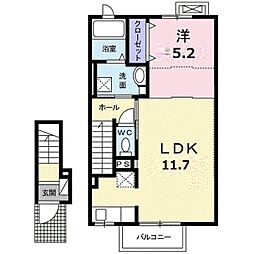 アンソレイユ3 1LDKの間取図画像