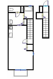 アルハンブラ ワンルームの間取図画像