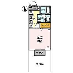 RIO・AONO1号館 1Kの間取図画像