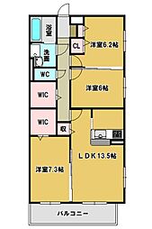 オーシャンロードタウン6 3LDKの間取図画像