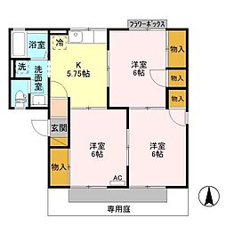 ビューグランドール　Ａ 1階3Kの間取り