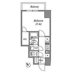 JR山手線 巣鴨駅 徒歩5分の賃貸マンション 2階1Kの間取り