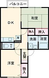 メゾンマルシ 2DKの間取図画像