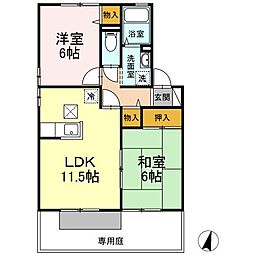 ガーデンコートみずき台F 2LDKの間取図画像